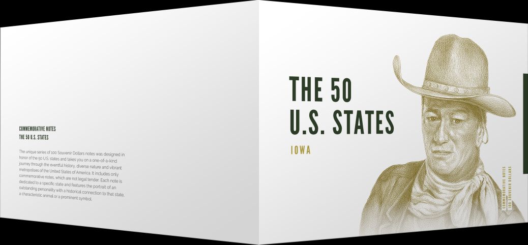 Souvenirschein 100 Dollar Iowa - Der Falkenauge-Staat