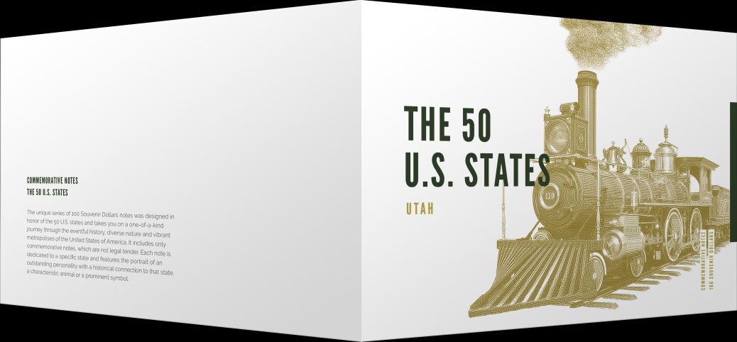 Souvenirschein 100 Dollar Utah - Das letzte Puzzleteil der transkontinentalen Eisenbahn