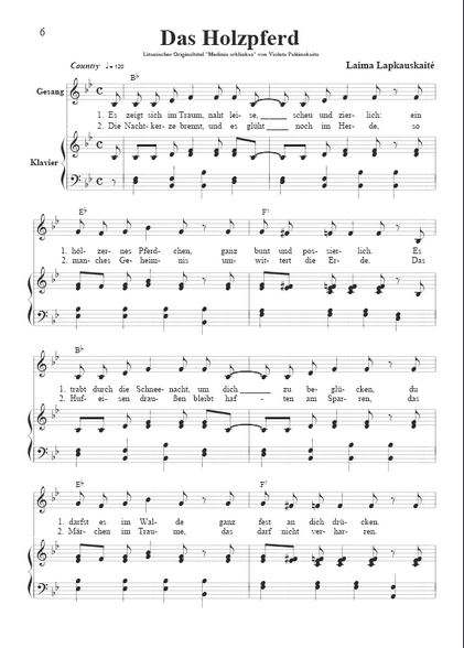 Litauische Kinderlieder - Gesang in deutschen Textfassungen mit Klavier-Begleitung