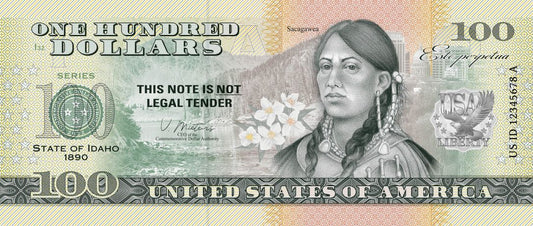 Souvenir note 100 Dollar Idaho - The jewel among the US states