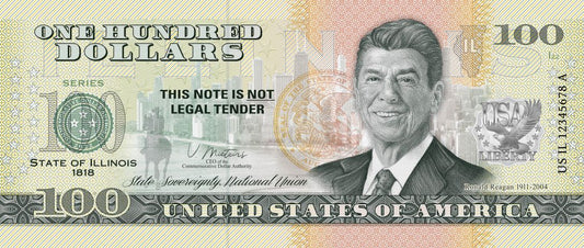 Souvenir note 100 dollars Illinois - Land of Lincoln