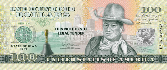 Souvenir note 100 Dollar Iowa - The Hawkeye State