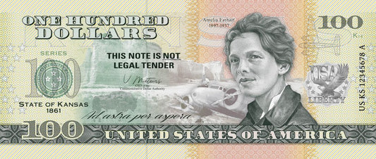 Souvenir note 100 dollars Kansas - The Sunflower State