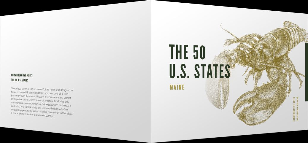 Souvenir note 100 Dollar Maine - The Pine State