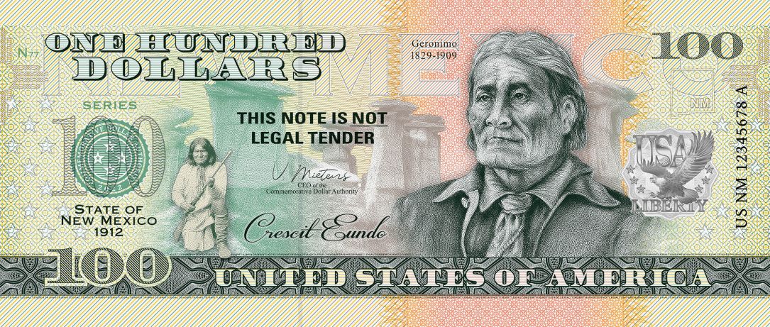 Souvenir note 100 Dollar New Mexico - The New Empire from the Legends of the Aztecs