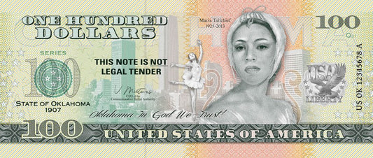 Souvenir note 100 Dollar Oklahoma - Land of the Red People