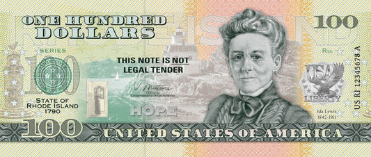 Souvenir note 100 dollars Rhode Island - The Ocean State