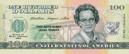 Souvenir note 100 dollars West Virginia - The Mountain State