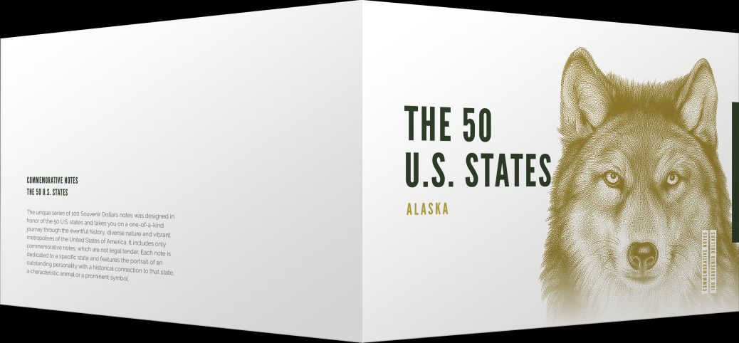 Souvenir note 100 Dollar Alaska - The largest exclave in the world