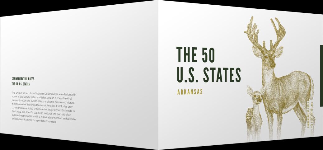 Souvenir note 100 dollars Arkansas - The Natural State