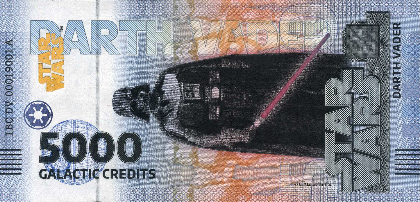 Darth Vader Star Wars  - 5.000 Galactic Credits  Souvenirschein