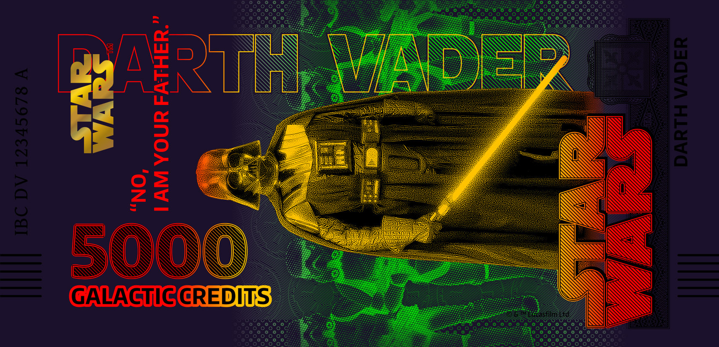 Darth Vader Star Wars  - 5.000 Galactic Credits  Souvenirschein
