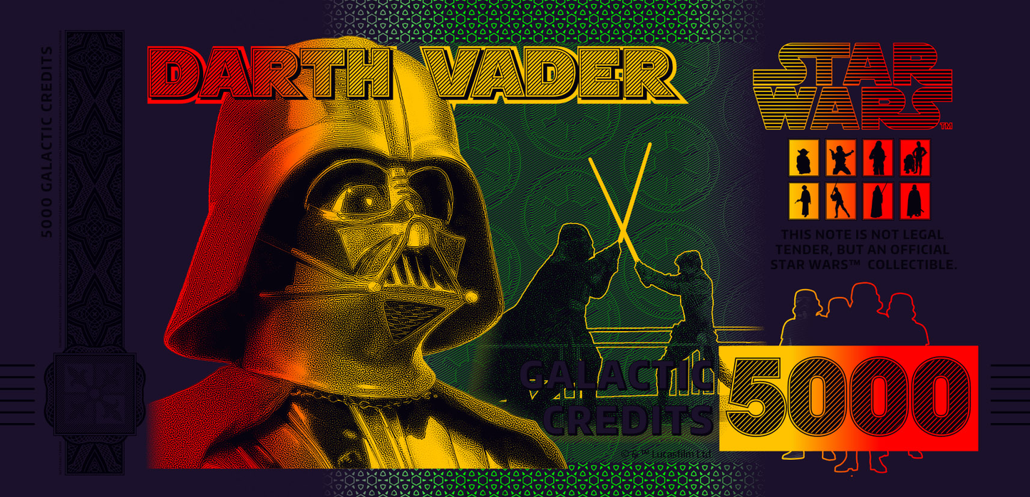 Darth Vader Star Wars  - 5.000 Galactic Credits  Souvenirschein