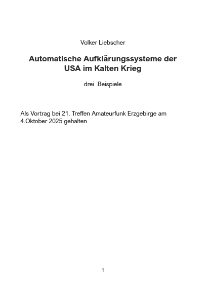 Automatische Aufklärungssysteme der USA im Kalten Krieg