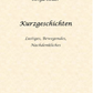 Kurzgeschichten - Vom Leben geschrieben