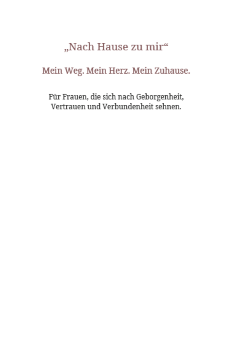 Nach Hause zu mir