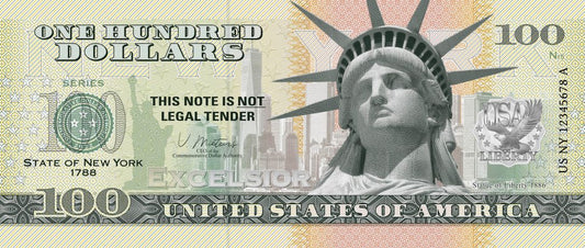 Souvenir note 100 Dollar New York – The state with the Big Apple