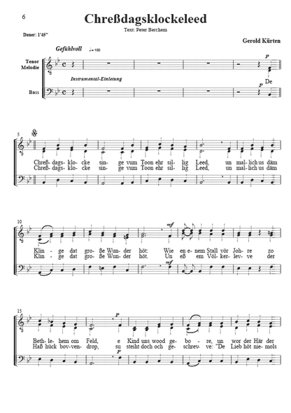 Advent und Weihnachten - Lieder im 3stimmigen Intermelodie-Satz für Männerstimmen